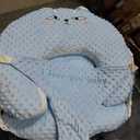 Nursing Pillow and Positioner Breastfeeding and Bottle Feeding, Propping Baby, Tummy Time, Sitting Support for Baby Boy Baby Girl, with Removable Dots Cover (Blue)