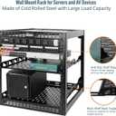 Tecmojo 12U Open Frame Network Rack for IT & AV Gear, AV Rack Floor Standing or Wall Mounted,with 2 PCS 1U Rack Shelves & Mounting Hardware,Network Rack for 19" Networking,Audio and Video Device