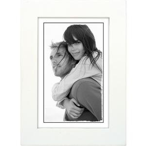 Malden International Designs Linear Classic Wood Picture Frame, 4x6, White