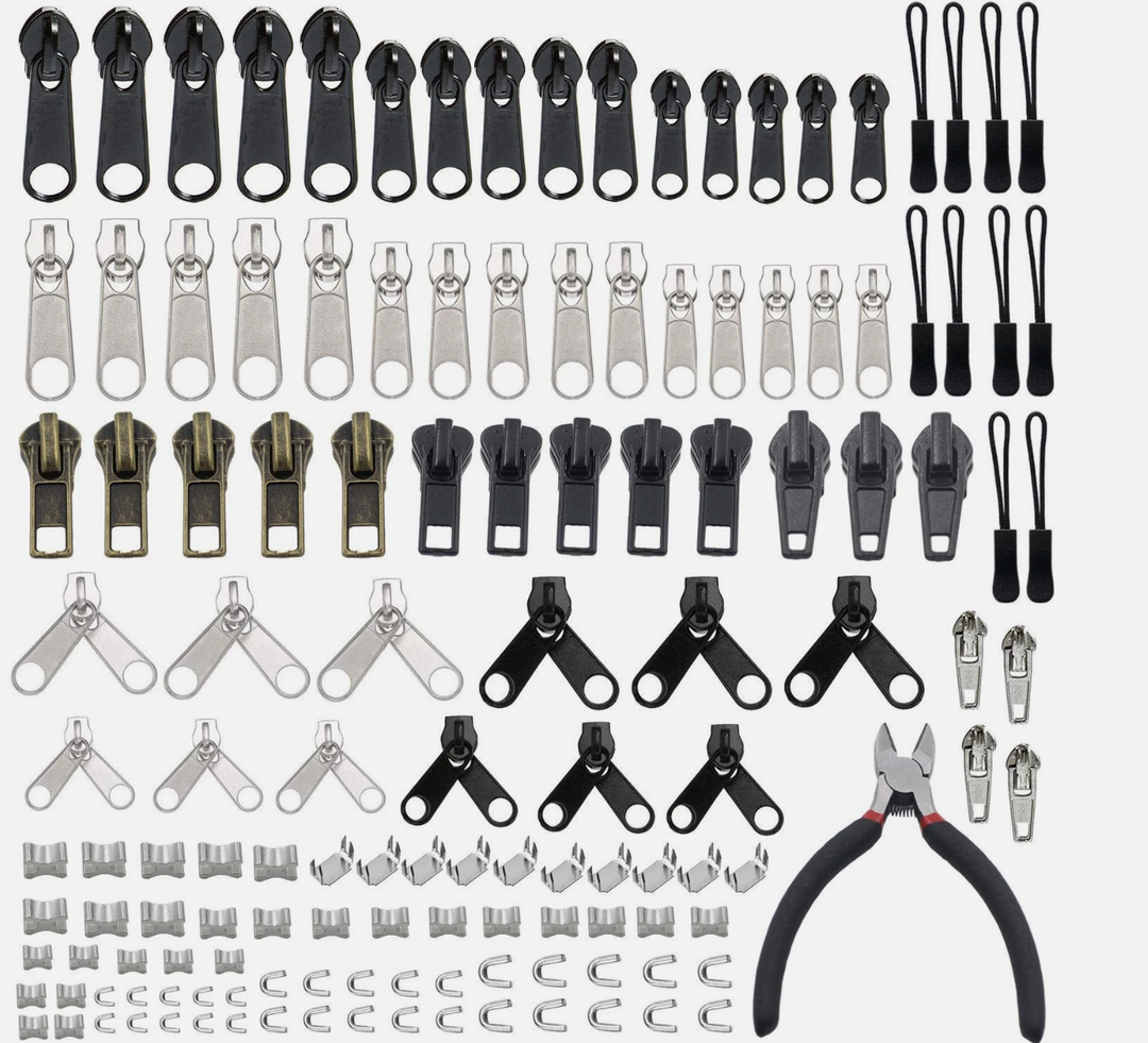 Zipper Repair Kit Zipper Replacement with Install Plier for Bags, Jackets, Tents, Backpacks, Sleeping Bag
