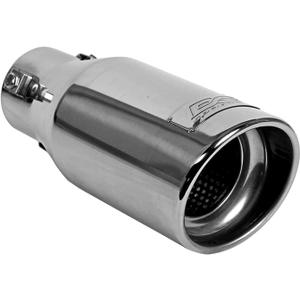 DC Sports Polished Stainless Universal Bolt On Exhaust Tip 2.25" Inlet / 3.75" Outlet / Slant-Cut | EX-1012 (Silver)