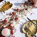 Winlyn 5.2 Ft Artificial Valentine's Day Garland Red Pink White Glitter Heart Garland with Berries for Valentine Party Holiday Wedding Festive Home Mantel Front Door Decor Dinner Table Centerpiece