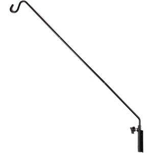 Home-X Deck Hook for Railing - Extendable Reach Deck Bird Feeder Hanger 28-44 inch with Clamp on Bracket - Ideal for Bird Feeders, Planters, Lanterns, Wind Chimes and More