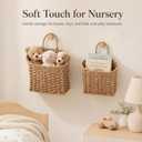 Coeusy Set of 2 Wicker Wall Basket, Paper Roper Hanging Basket Natural