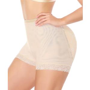 NINGMI Women Butt Lifter Padded Shapewear Enhancer Control Panties Body Shaper Underwear (Large, Beige)
