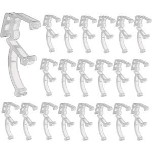 Blulu 20 Pcs 2 Inch Clear Valance Clips Hidden Window Mini Blind Clips for Wood or Faux Wood Horizontal Blinds