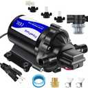 Water Pressure Booster Diaphragm Pump 110V AC for House,45PSI 4GPM Fresh Water Transfer Pump with Plug,On Demand Self-Priming Water Pump with Filter for RV Bathroom Kitchen Irrigation Spray