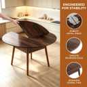 Round Foldable Table Top Extender Only,Walnut Table Tops No Legs,55 Inch, Large