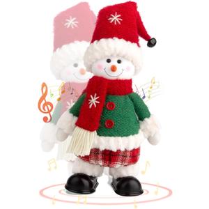 Electric Animated Snowman with Singing, Dancing - Christmas Animatronics Musical Snowman, Christmas Doll for Xmas Gift, Indoor Festive Decoration