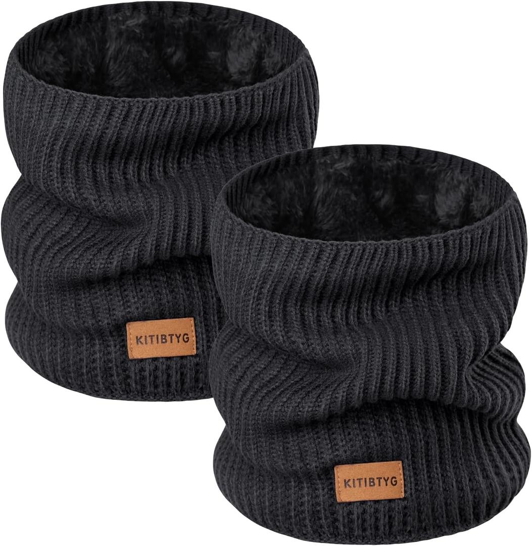 Winter Neck Gaiters & Ski Mask,Winter Fleece Neck Warmer Face for Men &Women Windproof Gift (Black*black)