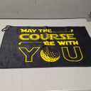 May The Course Be with You Polyester and Cotton Blend Golf Towel, Funny Father Grandfather Boss Golfer Accessory Present, Golf Gift for Dad Golf Fan, Golf Towel Gift for Birthday Fathers Day (Black 4)