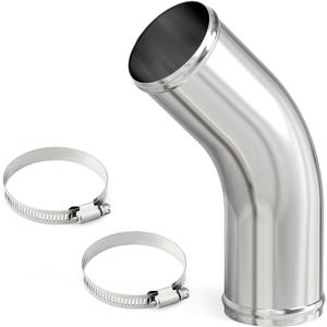 GASHER 1PCS 45 Degree Elbow Aluminum Alloy Tube Intercooler Pipe Air Intake Tube 3.5"OD, Leg Length 12" (300mm) with Bead Roll