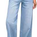 GRAPENT Wide Leg Jeans for Women Trendy High Waisted Stretchy Denim Pants 90s Baggy Jeans Trouser Jeans with Pockets (Medium, Bay Blue)
