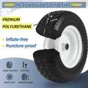 GICOOL 16x6.50-8 Flat Free Riding Lawn Mower Tire and Wheel, 2 Pcs 16x6.5-8nhs Garden Tractor Lawnmower Tyre, with 3/4" & 5/8" Bearing, 3" -4.5" -6" Centered Hub