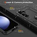 2 x LUMARKE for Galaxy S23 FE Case with Screen Protector,Pass 16ft. Drop Tested Military Grade Protective Phone Cover with Magnetic Ring Kickstand Compatible with Car Mount Holder Black