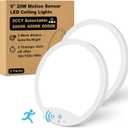 Hard-Wired Motion Sensor Ceiling Lights, 9in 20W Flush Mount Motion LED Ceiling Lights, 3000K 4000K 6000K Indoor Ceiling Light for Closet Doorway Stairway Hallway, 2 Packs, Not Battery Operated