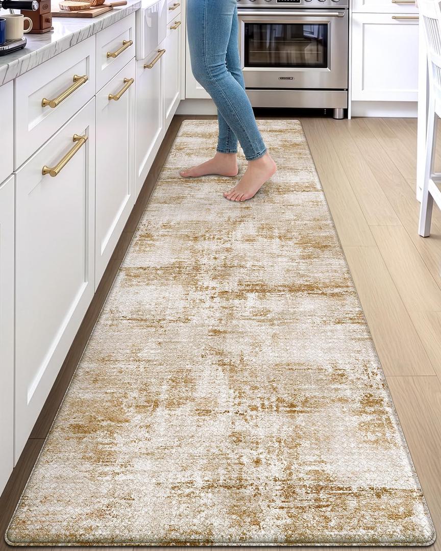 DEXI Kitchen Floor Mats Cushioned Anti Fatigue Runner, 23x107 Light Brown