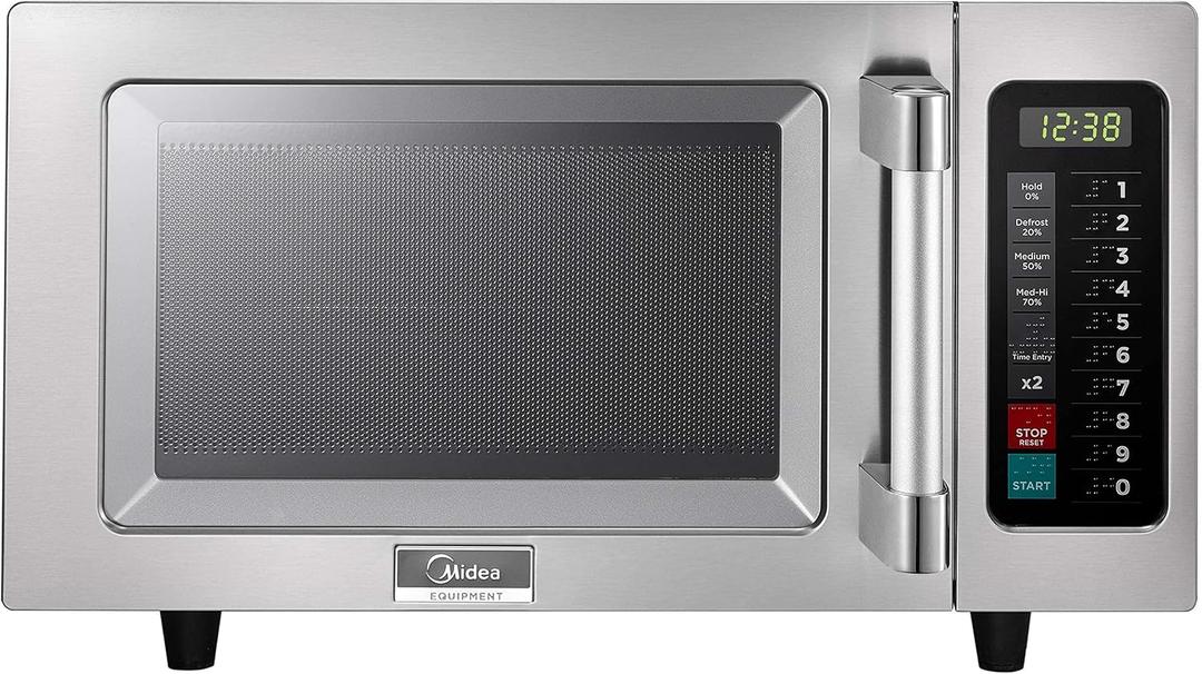 Midea Equipment 1025F1A Countertop Commercial Microwave Oven with Touch Control, 1000W, Stainless Steel, .9 CuFt