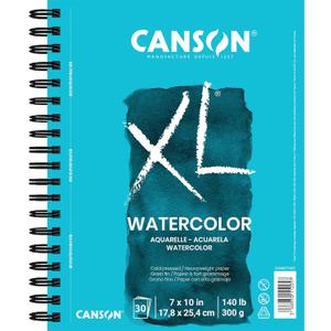 Canson XL Series Watercolor Paper, Wirebound Pad, 7x10 inches, 30 Sheets (140lb/300g) - Artist Paper for Adults and Students - Watercolors, Mixed Media, Markers and Art Journaling (7x10)