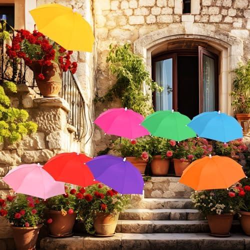 Sunnymove Plant Umbrellas for Outdoor Plants 23.6 Inch Garden Shade Cover Sun Protection Umbrella Space Saving Garden Umbrella Shade Canopy for Potted Plants Bed Flower Pot 4 Pack