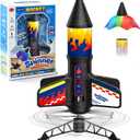 Rocket Launcher for Kids, Electric Flying Rocket Toy Launches Up to 250FT with Parachute Landing & LED Light, Rechargeable Outdoor STEM Toy for Backyard Play for Boys & Girls