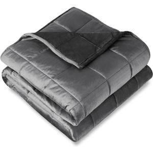 Bare Home Weighted Blanket King Size 30lb (80" x 87") for Adults - Minky Fleece - Premium Heavy Blanket Nontoxic Glass Beads (Grey, 80"x87")