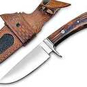 Handmade D2 Steel Hunting Knife - Bushcraft Fixed Blade Hunting Knife with Sheath and Wood Handle - 9.5 EDC Skinner Knife Ideal for Skinning, Camping and Outdoor