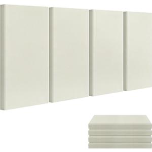 23.62" X 11.81" X 2" Fiberglass Wall Panel, 4 Pack Acoustic Panels, Acoustic Panels Sound Absorbing for Office, Studio, Home Theatre - Beige