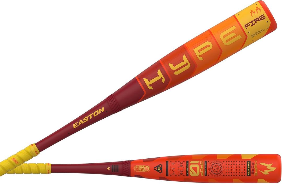 Easton | 2025 | Hype FIRE Baseball Bat | USSSA | -5 / -8 / -10 Drop | 2 3/4" Barrel | 2 Pc. Composite (Orange)