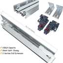 21 Inch Undermount Soft Close Drawer Slides Full Extension Concealed Bottom Mount Drawer Slides with 3D Adjustable Lock Device and Rear Mounting Brackets, 100 LB Capacity 1 Pair