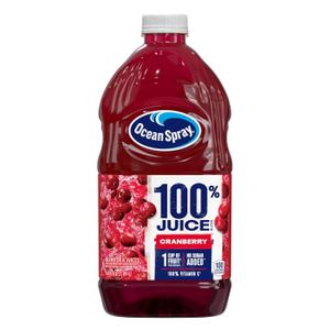 Ocean Spray 100% Juice Cranberry Juice Blend, 64 Fl Oz Bottle (EXP 08/15/26)