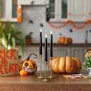 Stmarry Black Flameless Taper Candles with Remote and Timer - 9.65 Inch Real Wax LED Candlesticks - Wax Drip Battery Operated Halloween Taper Candles with 3D Flickering Flame Halloween Decor, 3 Pack