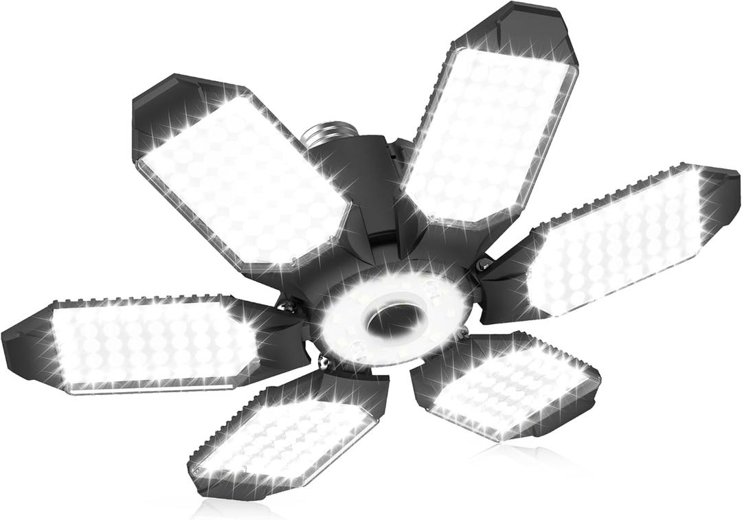 Garage Light Bulb LED 100W with 6 Deformable Panels, E26/E27 Garage Led Ceiling Lights Screw in for Porch Barn Basement Attic Garage Light Bulb LED 100W with 6 Deformable Panels, E26/E27 Garage Led Ceiling Lights Screw in for Porch Barn Basement Attic