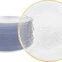 100Pcs Clear Gold Plastic Dinner Plates 10 Inch, Hammered Disposable Heavy Duty Dinner Plates with Gold Rim, Round Clear Plates for Wedding Party