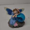 Fairy Garden Statue Solar Garden Decor Fairy Statue Outdoor with Glass Ball Waterproof Outdoor DecorSuitable for Yard, Lawn Ideal for Holiday GivingBlue