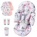 Infant Car Seat Insert Compatible with Mamaroo Swing & Graco Swing and Infant Car Seat, Newborn Insert Baby Head Body Support, Reversible Design, Breathable Soft Fabric, 1Pcs - Pink Floral