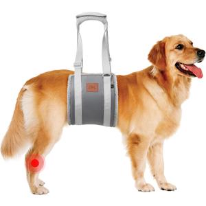 Adjustable Dog Lift Harness Dog Sling for Large Dogs Hind Leg Support Soft Lift Support for Weak Rear Legs, Helps Senior, Injured, Disabled, After ACL Surgery Dogs (Grey&Grey, Large)