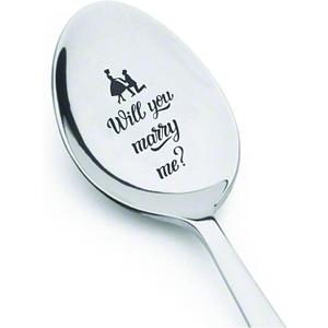 Will you marry me | Proposal gift for Boyfriend Girlfriend | Love gift for Men Women | Engraved Spoon Gift | Wedding Gift Ideas for Husband Wife | Funny Marriage Proposal Gifts - 7 Inch