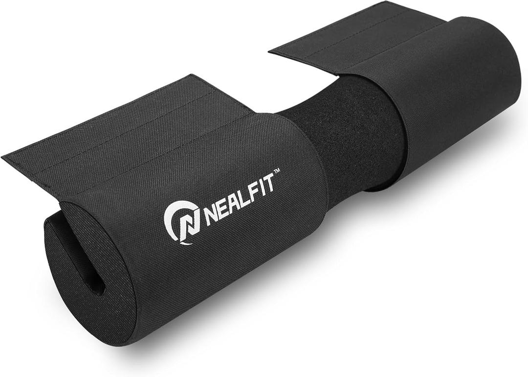 NEALFIT Barbell Squat Pad with Thick Nylon Padding, Hip Thrust Pad for Squats, Lunges, Neck Shoulder Squat Pad for Olympic or Standard Bars (Black)