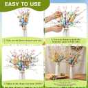 2 Set Easter Decorations Easter Artificial Flowers Berry Picks Stems and Vase Eggs Floral Berry Picks Branches Artificial Eggs Stems Vase Gifts for Bunny Table Centerpiece