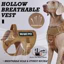 Tactical Dog Harness for Large, No Pull Adjustable Reflective MOLLE Service Dog Harness with Do Not Pet Patches, Military K9 German Shepherd Dog Vest for Training Walking Hunting Brown