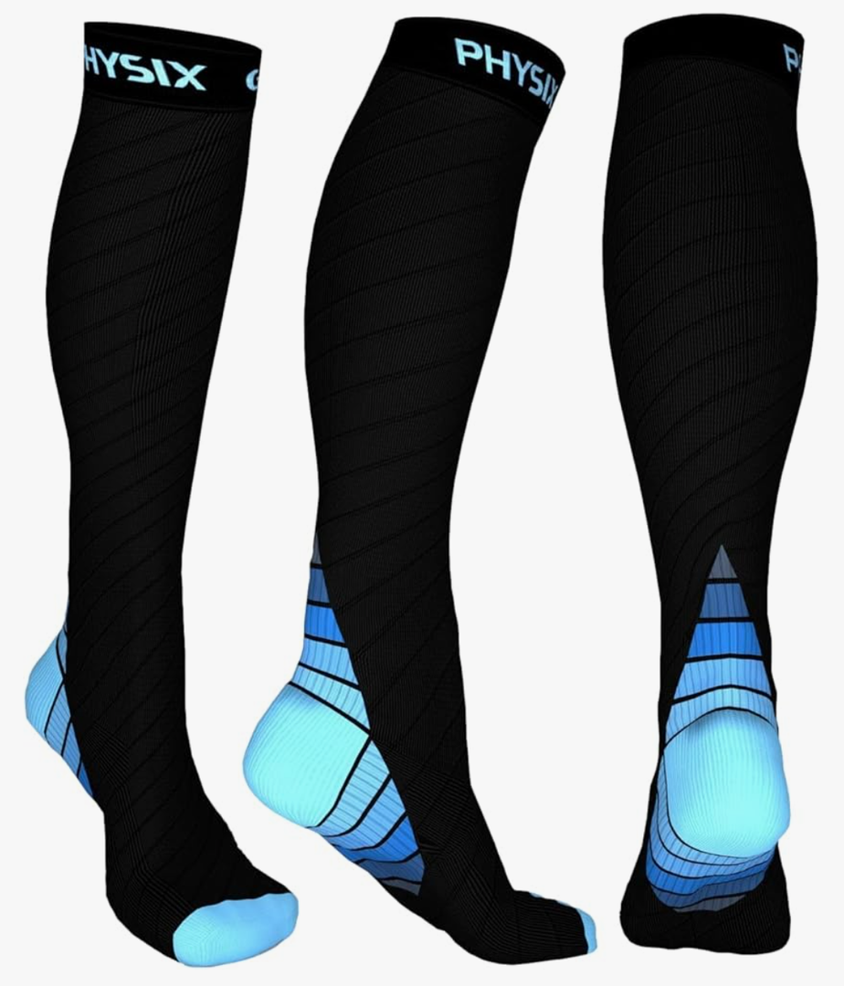 Physix Gear Compression Socks 20-30 mmHg - Men & Women - Running, Nurses, Shin Splints, Flight, Travel