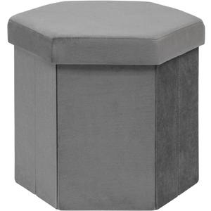 B FSOBEIIALEO Storage Ottoman Cube,15" Hexagonal Velvet Pouf Ottomans, Grey
Foldable Foot Rest Padded Seat for Sofa, Entryway Shoe Footstool for Living Room/Bedroom/Entrway