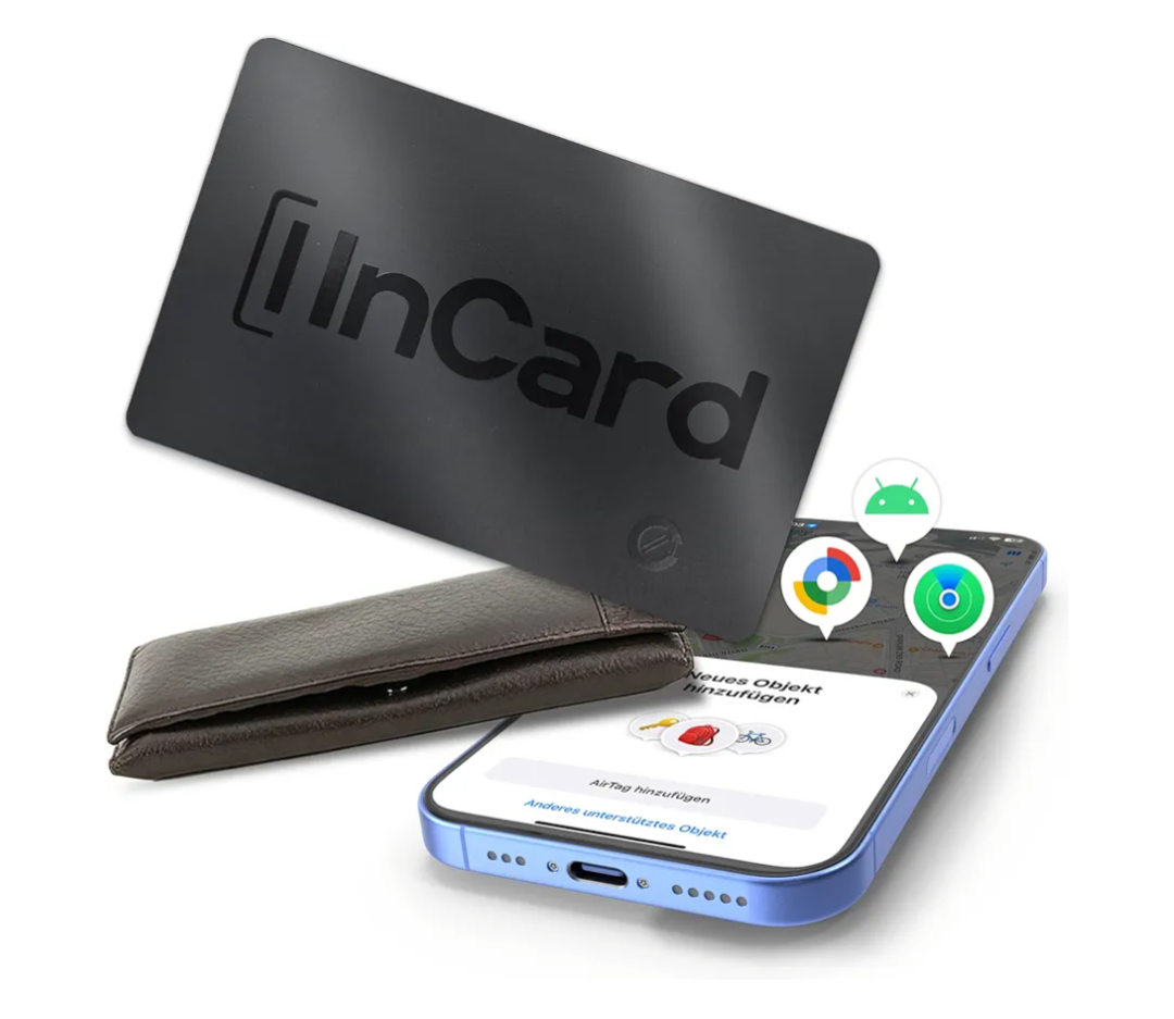 UltraThin Air Tag 0.07in Wallet Tracker (Both iOS and Android) IP68 Bluetooth GPS Tracker for Bags Passport Works with Find My (Apple MFi Certified) & Google Find My Device  5 Year Battery Life