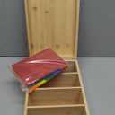 Henoyso 4 x 6 Inches Index Card Holder Set, Bamboo Recipe Box Organizer Index Cards Organizer, 50 Pcs Dividers 2 Sheets Alphabet Number Stickers File Note Holders for Office Business Home Kitchen (Wooden Color)