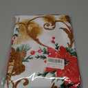 SASTYBALE Christmas Tablecloth Rectangle, Jacquard Fabric Christmas Table Cloth with Poinsettia Flowers, Spillproof Table Cover for Winter Holiday Dinner Decor (Rectangle, 60" x 84")