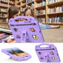 Kids Tablet Case for Samsung tab S10 Lite/S10 FE/S9 FE/S8, Built-in Kickstand and Handle Shockproof Cute Cover Compatible with Galaxy S9 11 inch (SM-X710/X716B/X718U) Purple