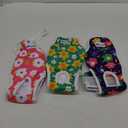 Pet Soft Dog Diapers Female Onesie Sanitary Pantie with Adjustable Suspender, Colorful Pattern Washable Puppy Diapers Female, Super Absorbent Underwear Dog Diaper for Heat (Floral, M, Pack of 3)