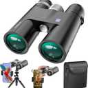 18x50 Professional Large View Binoculars for Adults with Upgraded Phone Adapter, Tripod and Tripod Adapter - Waterproof Binocular with BaK4 prisms for Bird Watching,Hiking,Outdoor Adventures