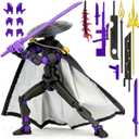 T13 Assembly Completed Action Figures,T-13 Action Figure, Robo 13 3D Printed Action Figure - The Ultimate Hero for Action-Packed Playtime,5.2 Inch, Black Purple